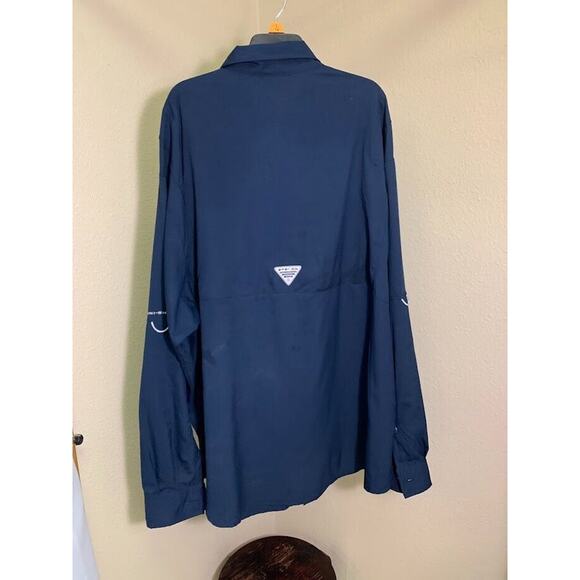 Columbia Shirt Men's XLarge Blue Vent Long Sleeve Button Fishing Omni-Shade PFG - Picture 4 of 4